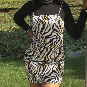 Zebra print cami dress